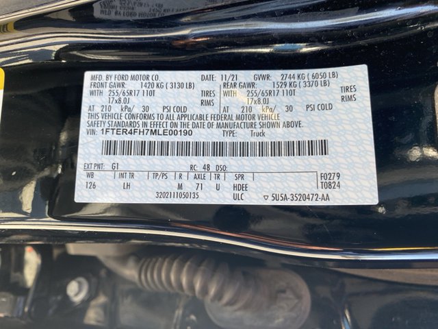 2021 Ford Ranger XLT 4WD 5ft Box