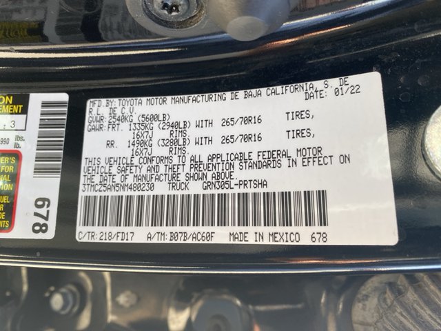 2022 Toyota Tacoma TRD Sport 4WD 5ft Bed