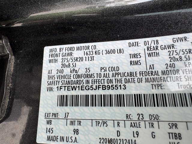 2018 Ford F-150 Platinum 4WD 5.5ft Box