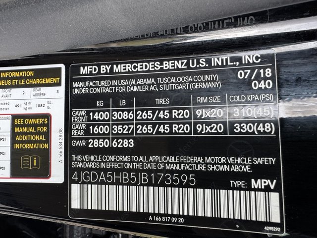 2018 Mercedes-Benz GLE-Class GLE350 4MATIC