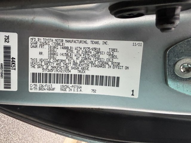 2012 Toyota Tundra 4WD 5.7L V8