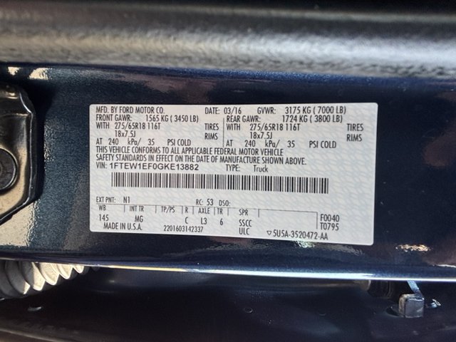 2016 Ford F-150 XLT 4WD 145WB