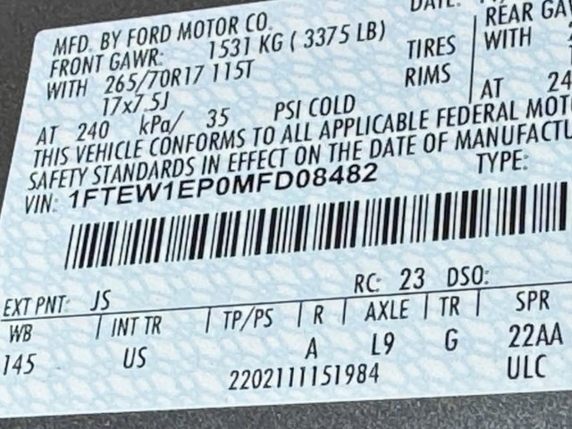 2021 Ford F-150 XLT 4WD 5.5ft Box