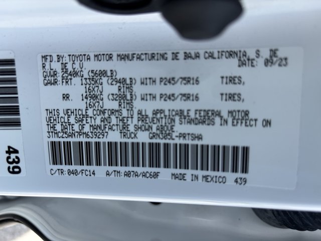 2023 Toyota Tacoma SR5 4WD 5ft Bed