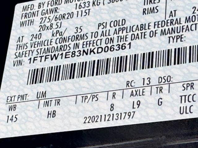 2022 Ford F-150 Lariat 4WD 5.5ft Box