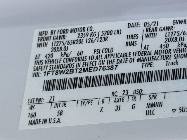 2021 Ford F-250 Lariat SD 4WD 6.75ft Box