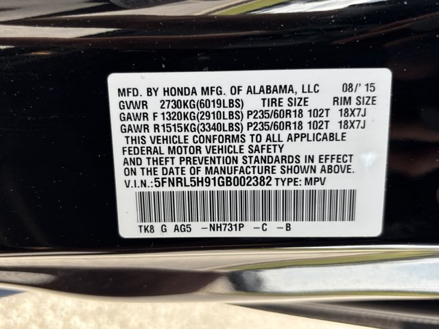 2016 Honda Odyssey Touring