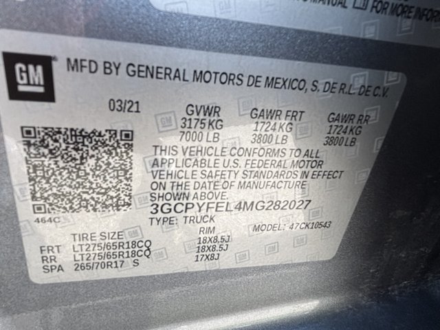 2021 Chevrolet Silverado 1500 LT Trail Boss 4WD 147WB