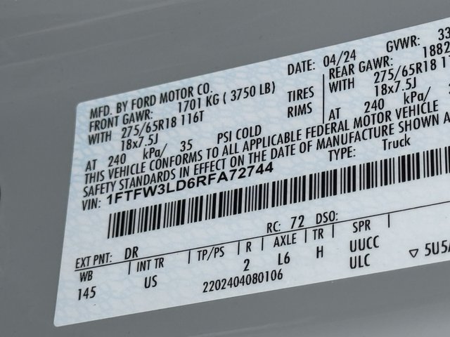 2024 Ford F-150 XLT 4WD 5.5ft Box