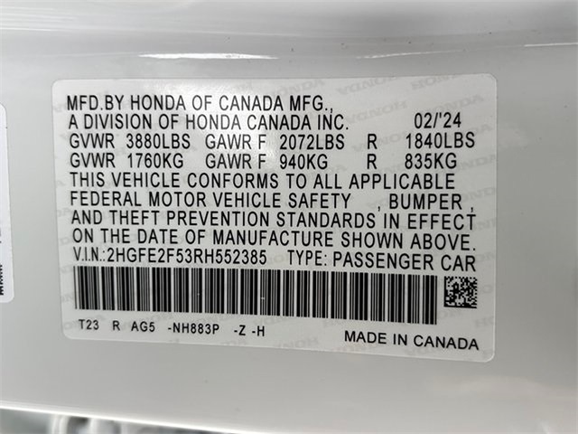 2024 Honda Civic Sport