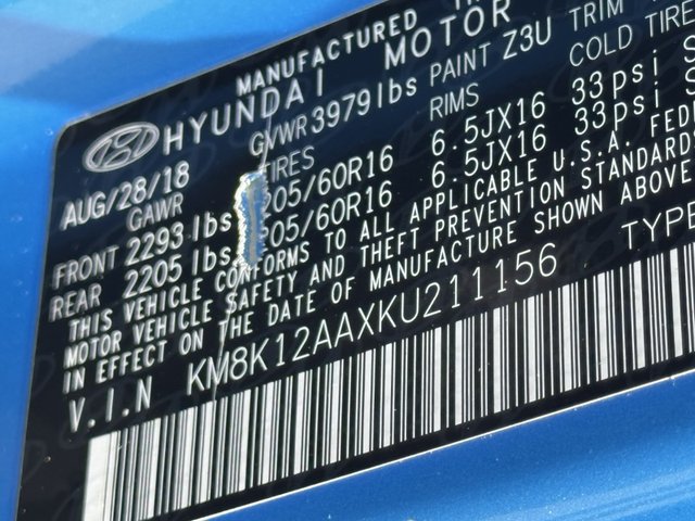 2019 Hyundai Kona SE 2.0L