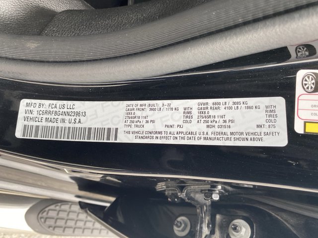 2022 Ram 1500 Big Horn 4WD 6ft4 Box